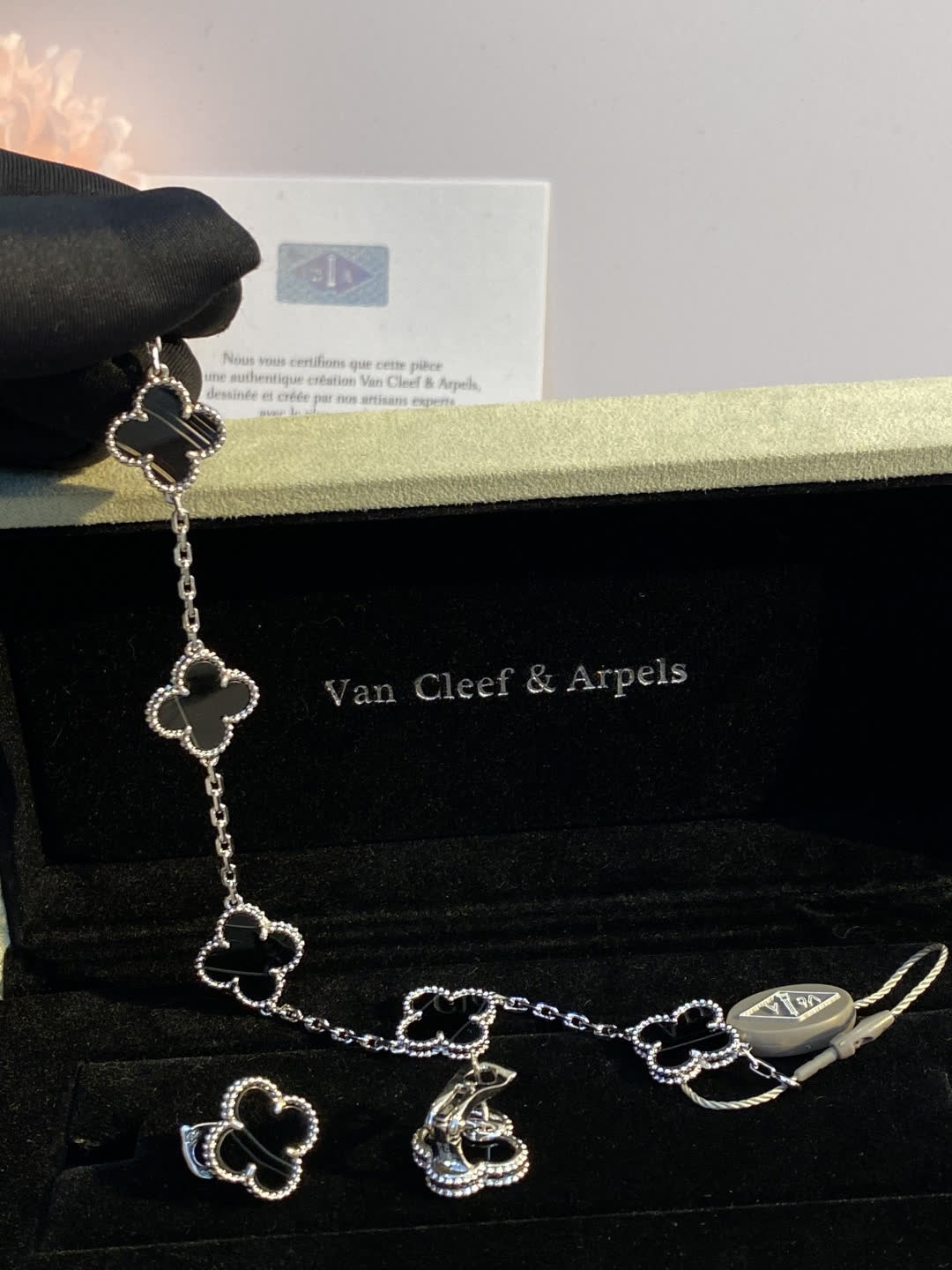 Van Cleef & Arpels Alhambra Earrings and Necklace Set